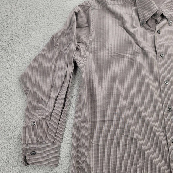 Nautica Shirt Mens Large Brown Striped Button Down Long Sleeve Pocket - Picture 6 of 13
